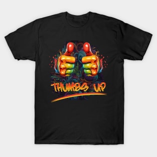 Thumbs up, two thumbs up collorfull graffiti style T-Shirt